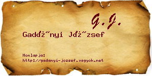 Gadányi József névjegykártya